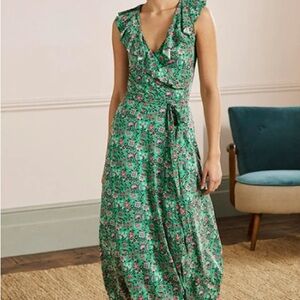 Boden Womens Saskia Jersey Maxi Wrap Dress